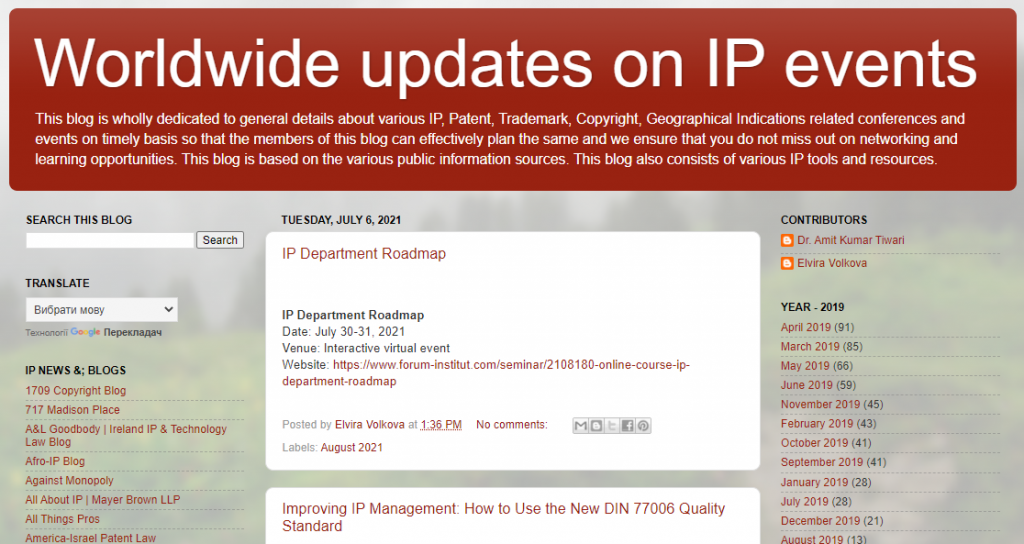 Worldwide updates on IP